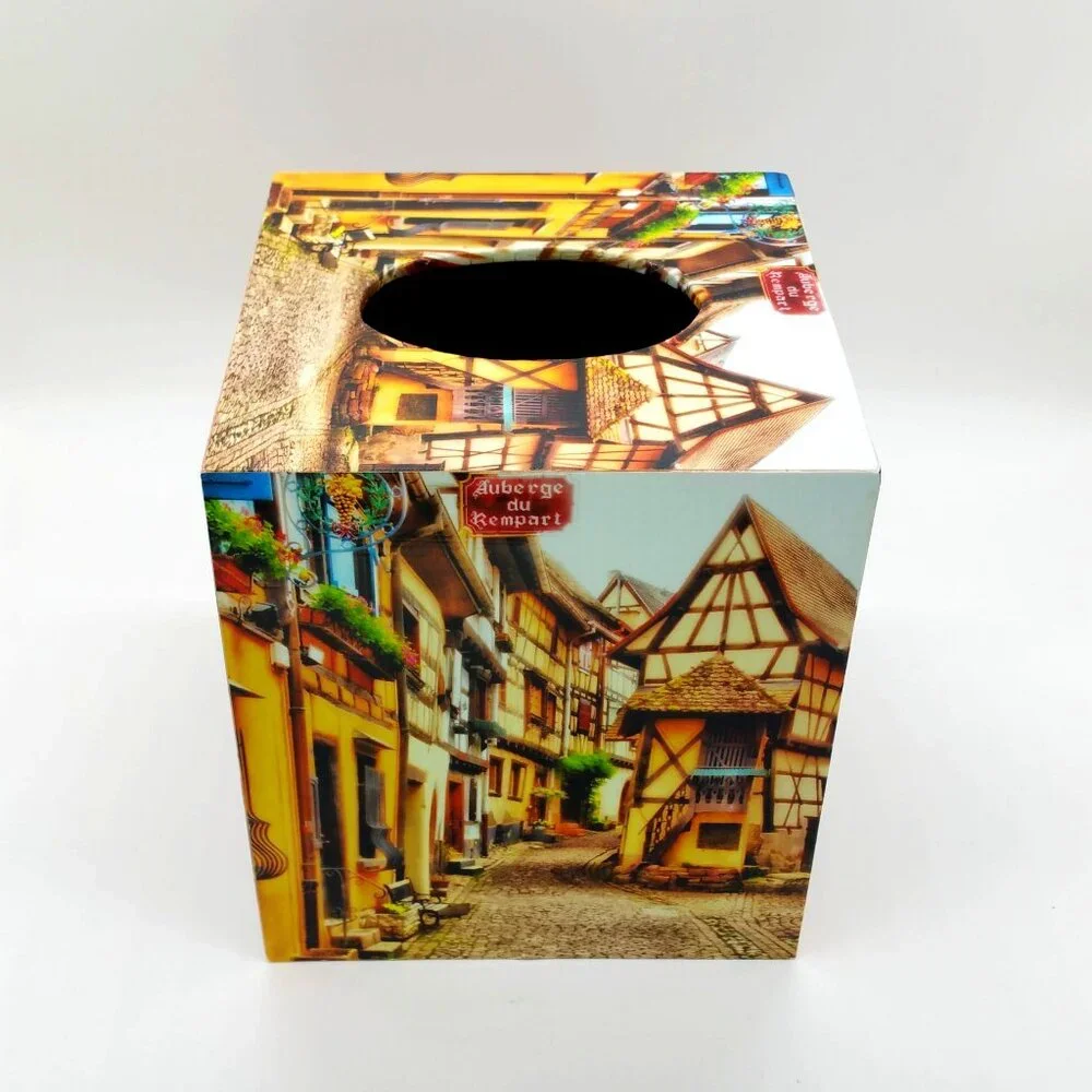 Boutique Kleenex Tissue Box Cover Holder - Charming Eguisheim France